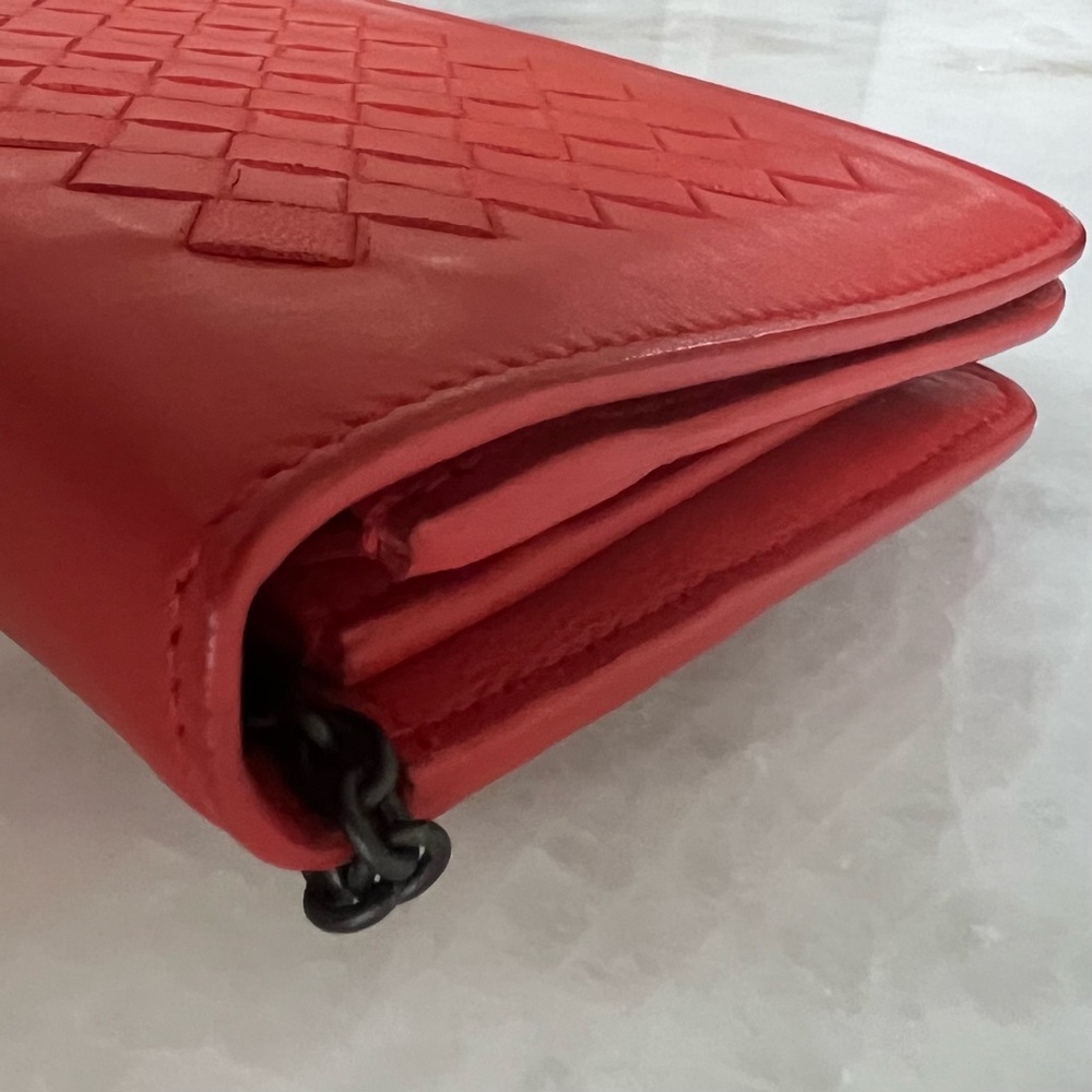 Bottega Veneta Intrecciato Red Woven Leather Clutch Purse - Picture 8 of 14